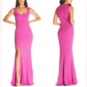 NWOT Dress The Population Monroe sleeveless thigh slit gown Hibiscus sz XXL